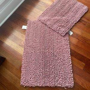 Set of two chenille bath rugs